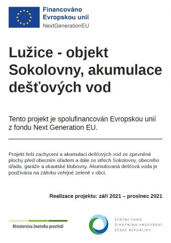 2021 Lužice – objekt sokolovny – akumulace dešťových vod