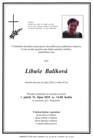 Smuteční oznámení 2025