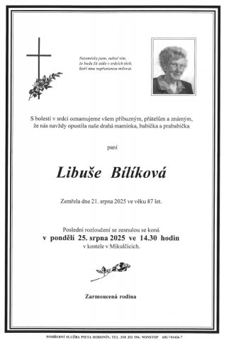Smuteční oznámení 2025