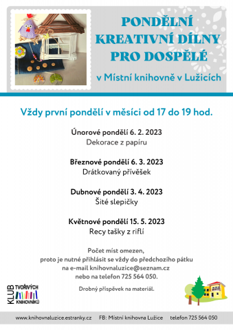 Místní knihovna Lužice - Dílny pro dospělé