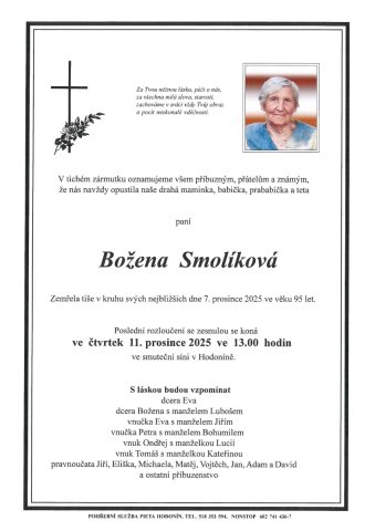 Smuteční oznámení 2025