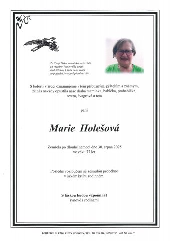 Smuteční oznámení 2025