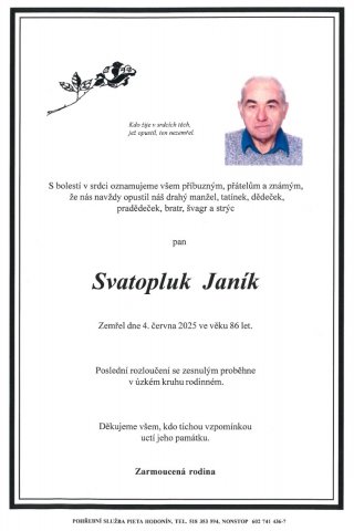Smuteční oznámení 2025