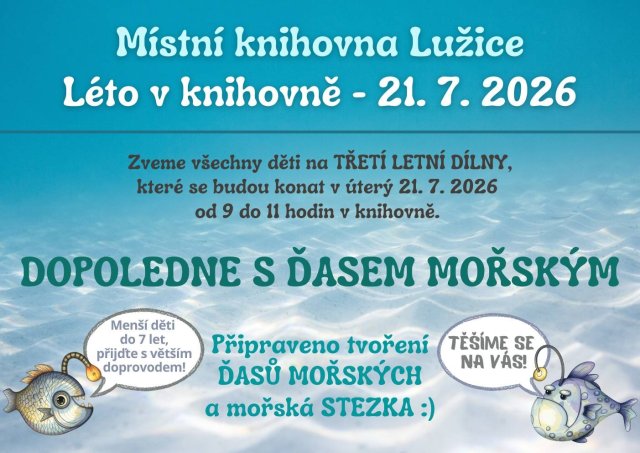 Léto v knihovně - třetí letní dílny 21. 7. 2026