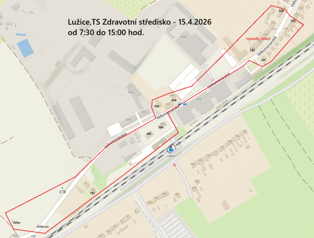 Oznámení o přerušení dodávky elektrické energie - 15. 4. 2026