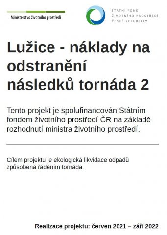 2021-2022 Lužice – náklady na odstranění následků tornáda 2