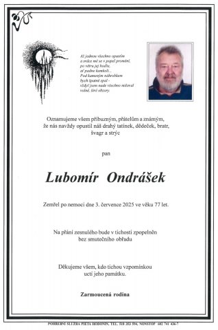 Smuteční oznámení 2025