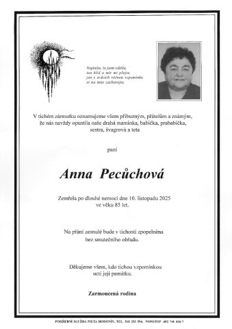 Smuteční oznámení 2025