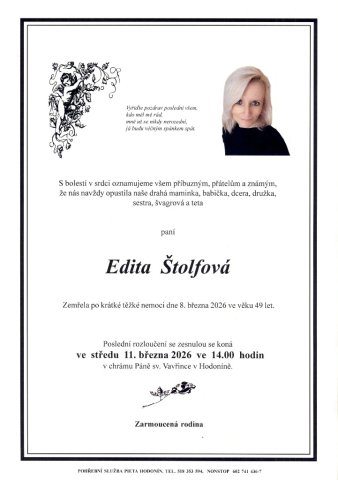 Smuteční oznámení 2026