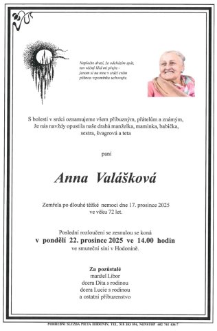 Smuteční oznámení 2025